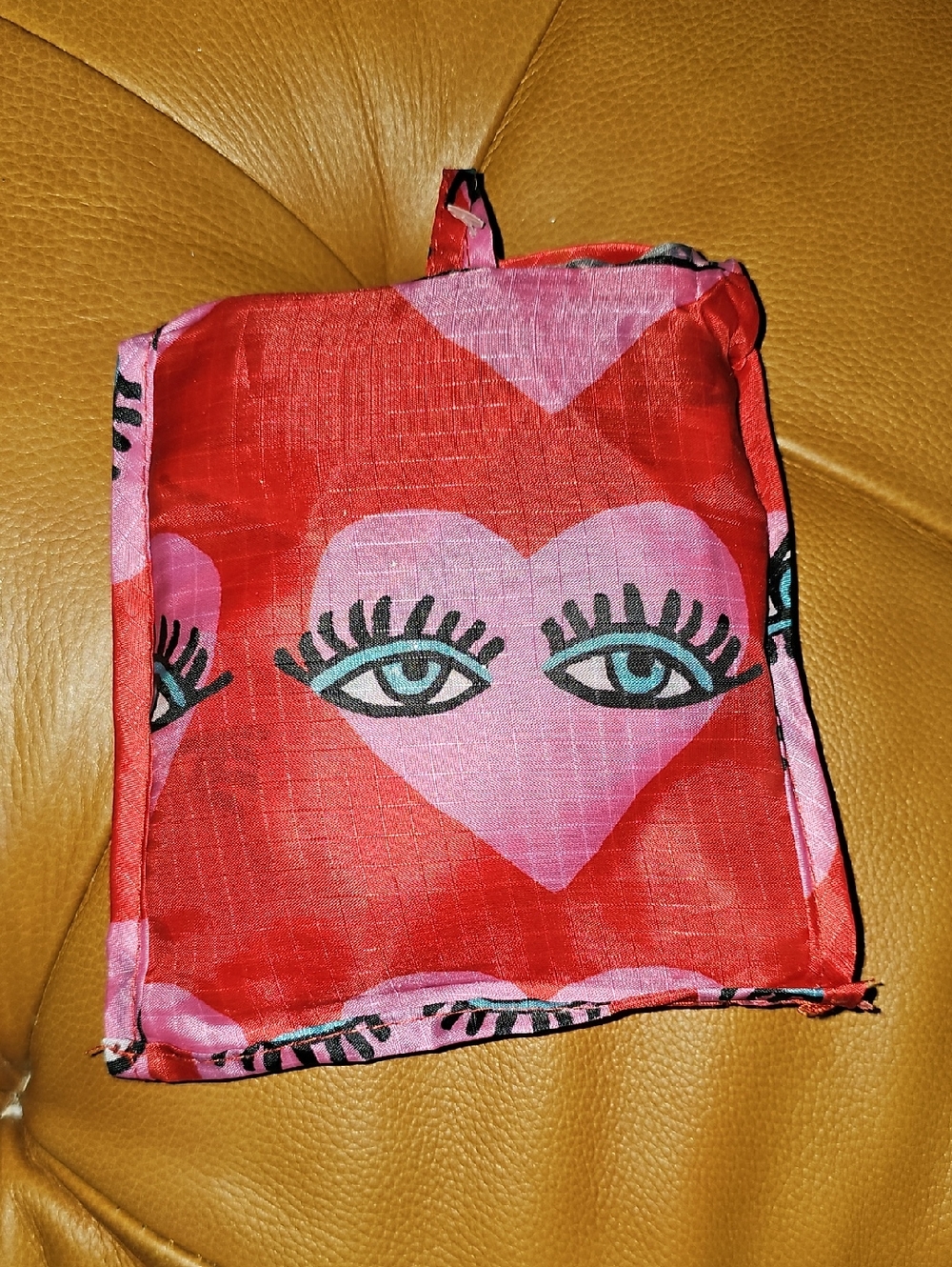 Bouffants & Broken Hearts Pink & Red Heart Eyes Foldable Tote Bag